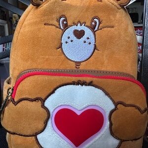 Loungefly care Bear Plush mini Backpack with light up Heart Design with wallet